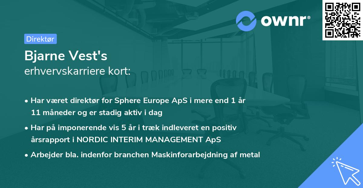 Bjarne Vest's erhvervskarriere kort