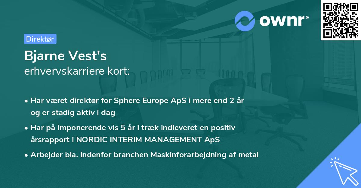 Bjarne Vest's erhvervskarriere kort