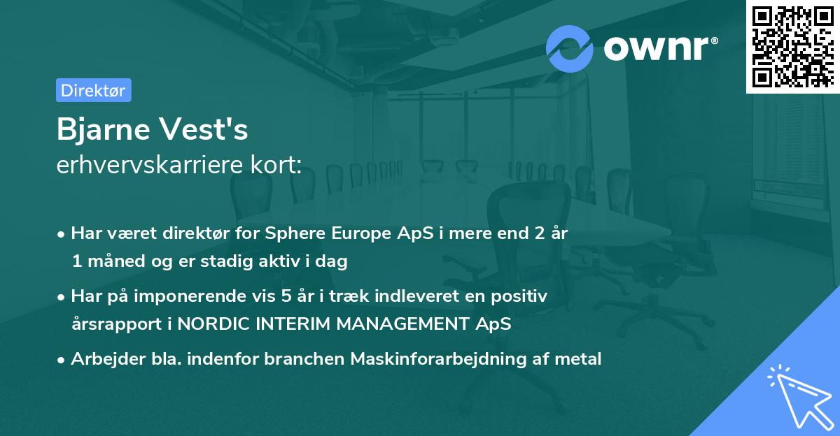 Bjarne Vest's erhvervskarriere kort