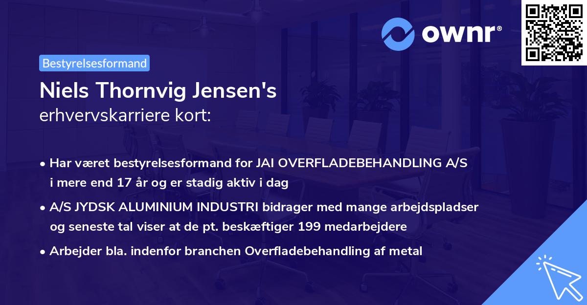 Niels Thornvig Jensen's erhvervskarriere kort