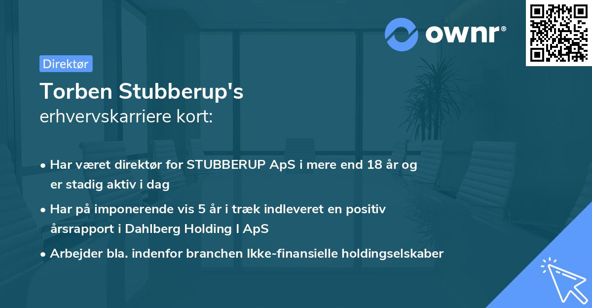 Torben Stubberup's erhvervskarriere kort