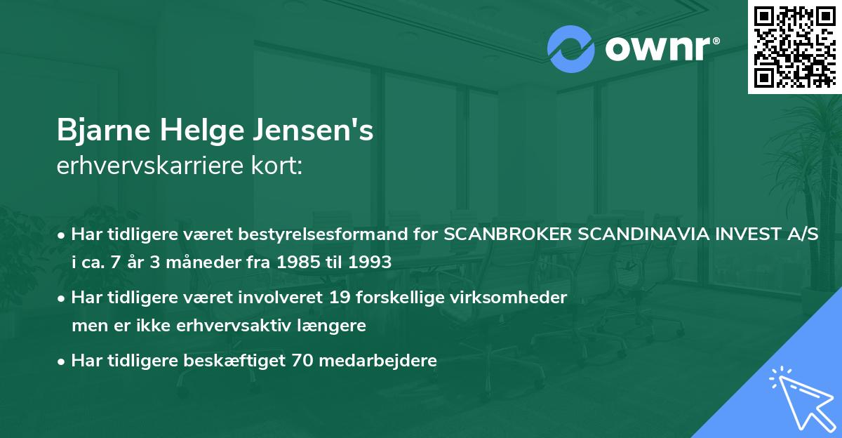 Bjarne Helge Jensen's erhvervskarriere kort