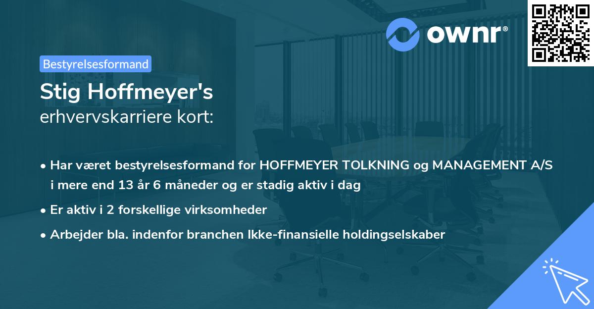 Stig Hoffmeyer's erhvervskarriere kort