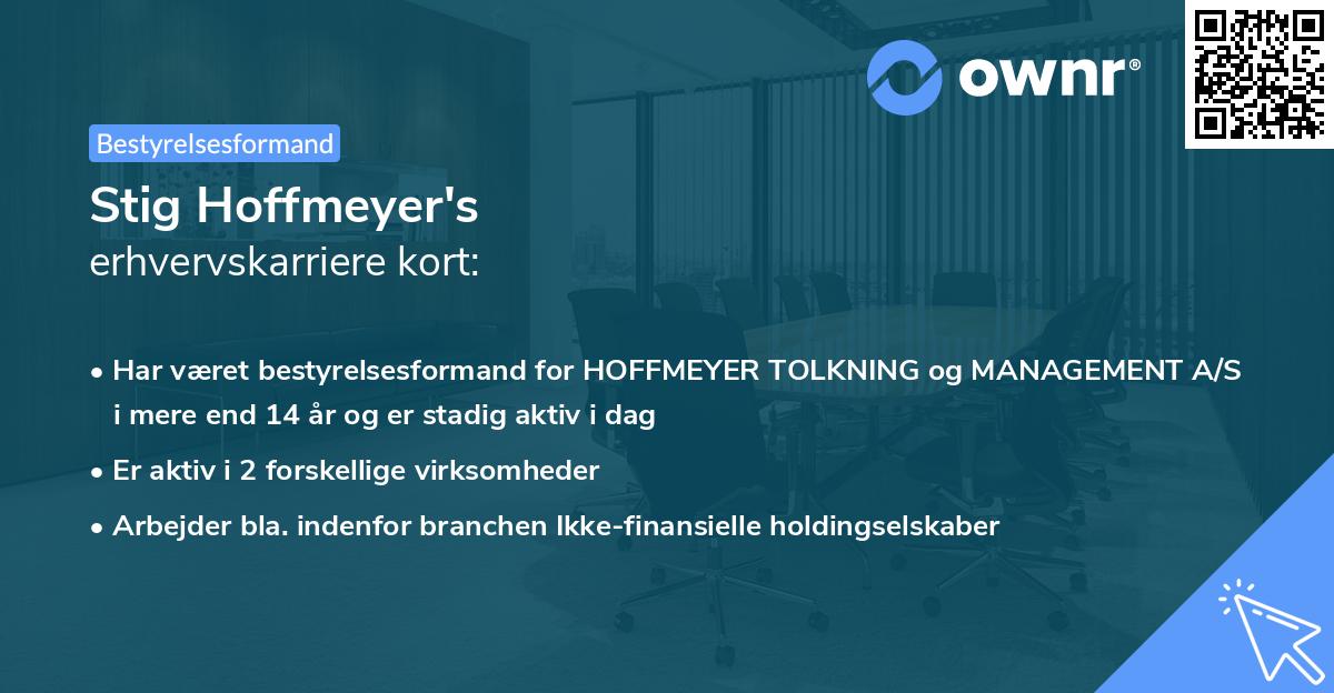 Stig Hoffmeyer's erhvervskarriere kort