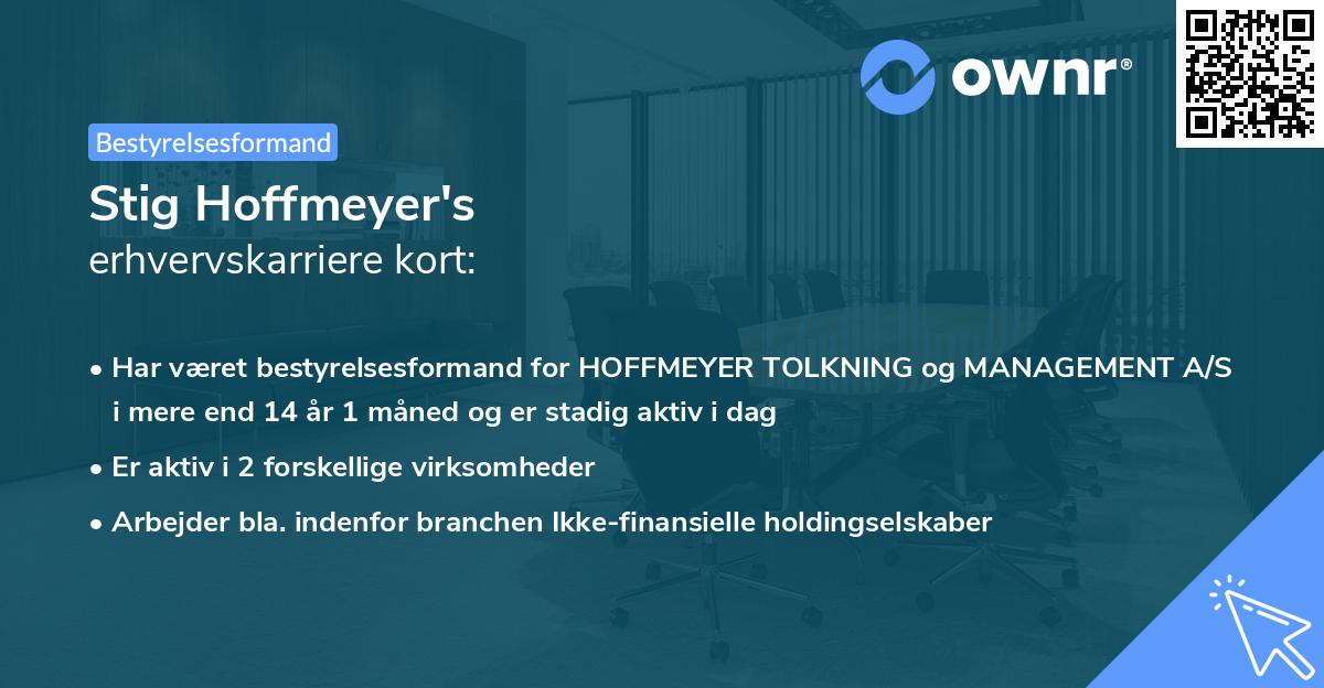 Stig Hoffmeyer's erhvervskarriere kort