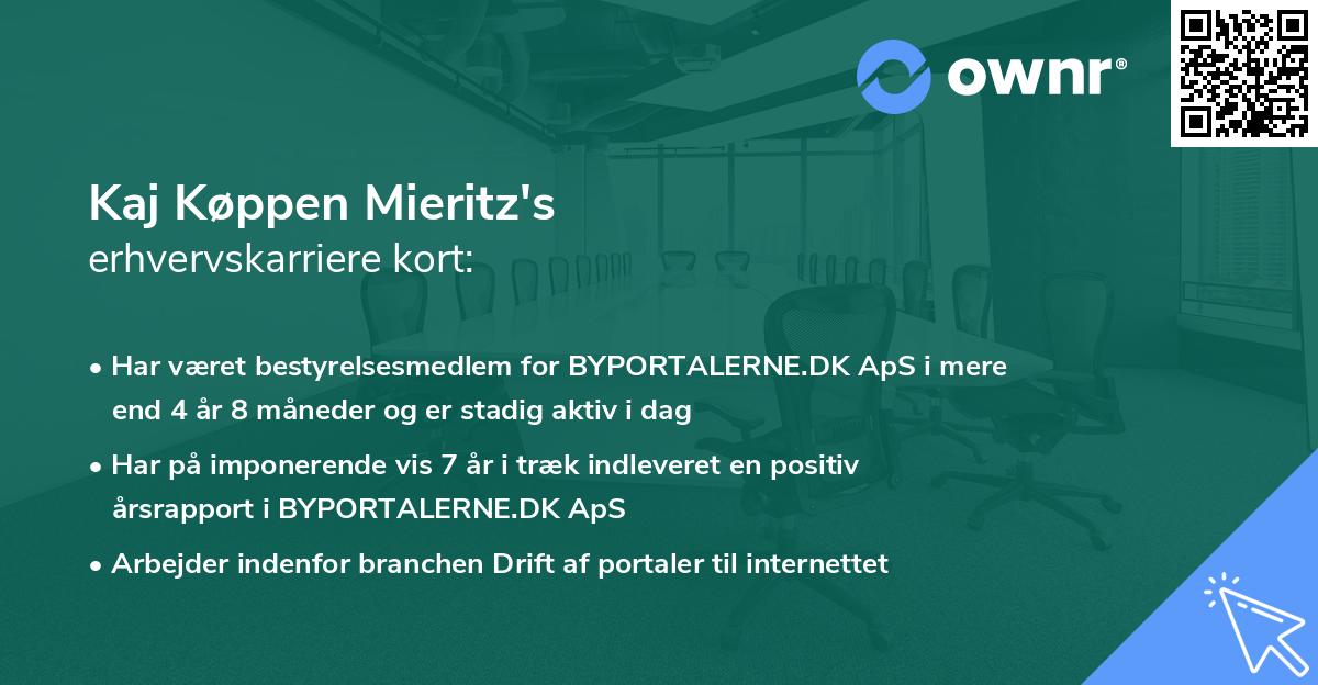 Kaj Køppen Mieritz's erhvervskarriere kort