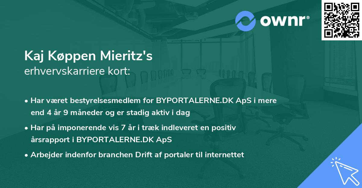 Kaj Køppen Mieritz's erhvervskarriere kort