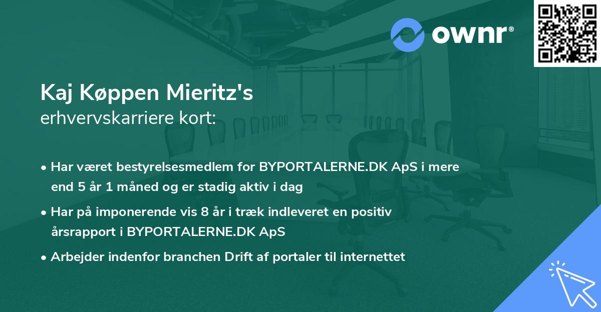 Kaj Køppen Mieritz's erhvervskarriere kort