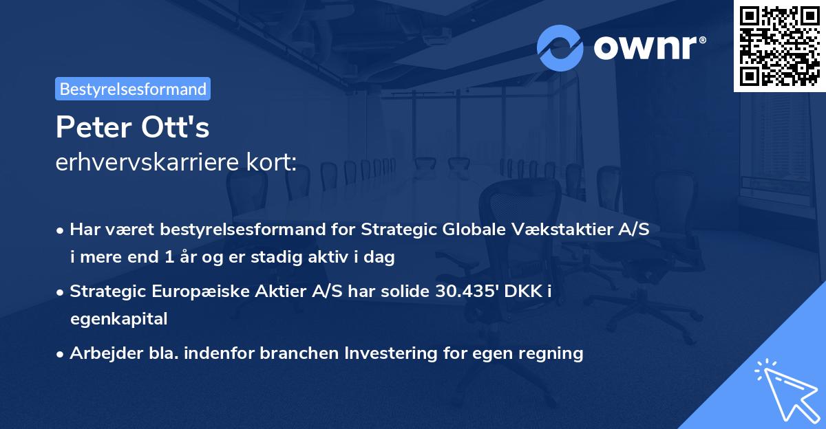 Peter Ott's erhvervskarriere kort
