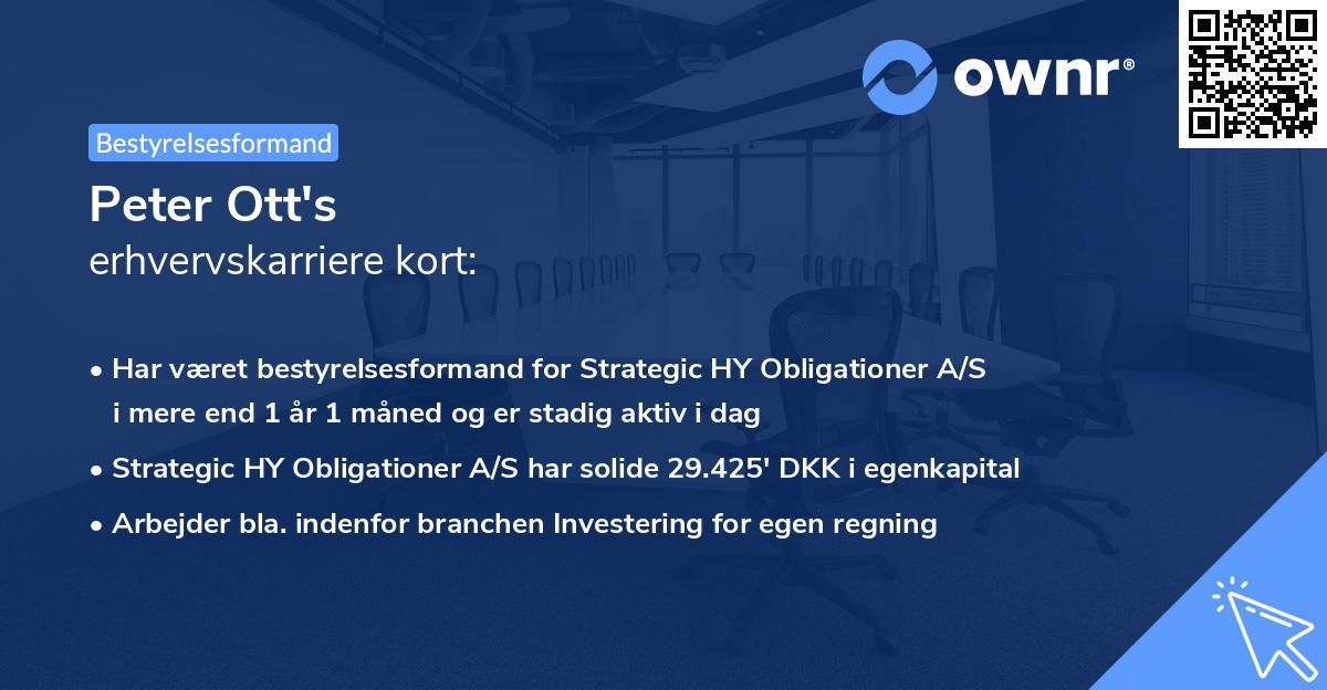 Peter Ott's erhvervskarriere kort