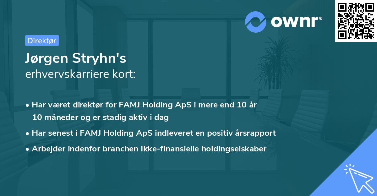 Jørgen Stryhn's erhvervskarriere kort