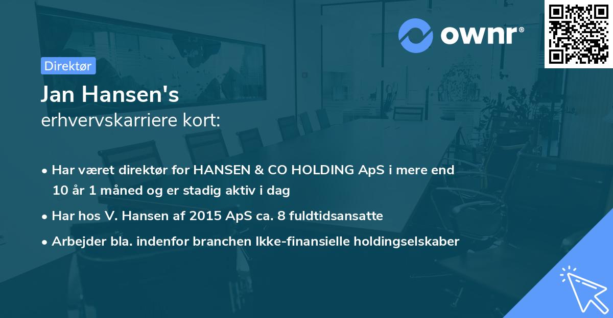 Jan Hansen's erhvervskarriere kort