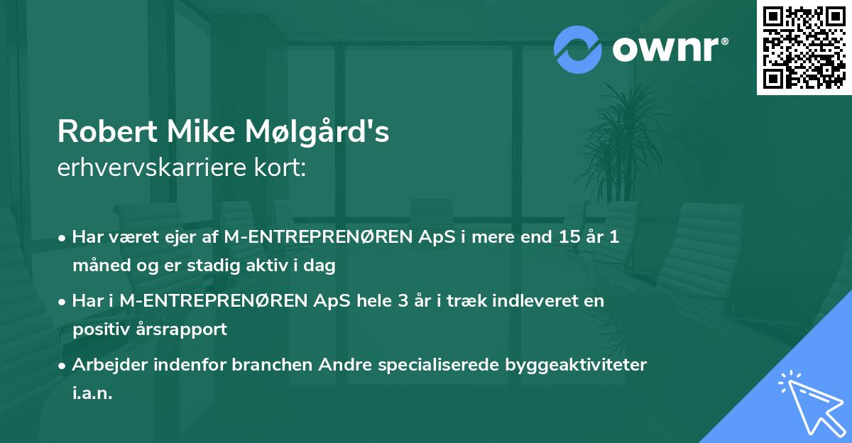 Robert Mike Mølgård's erhvervskarriere kort
