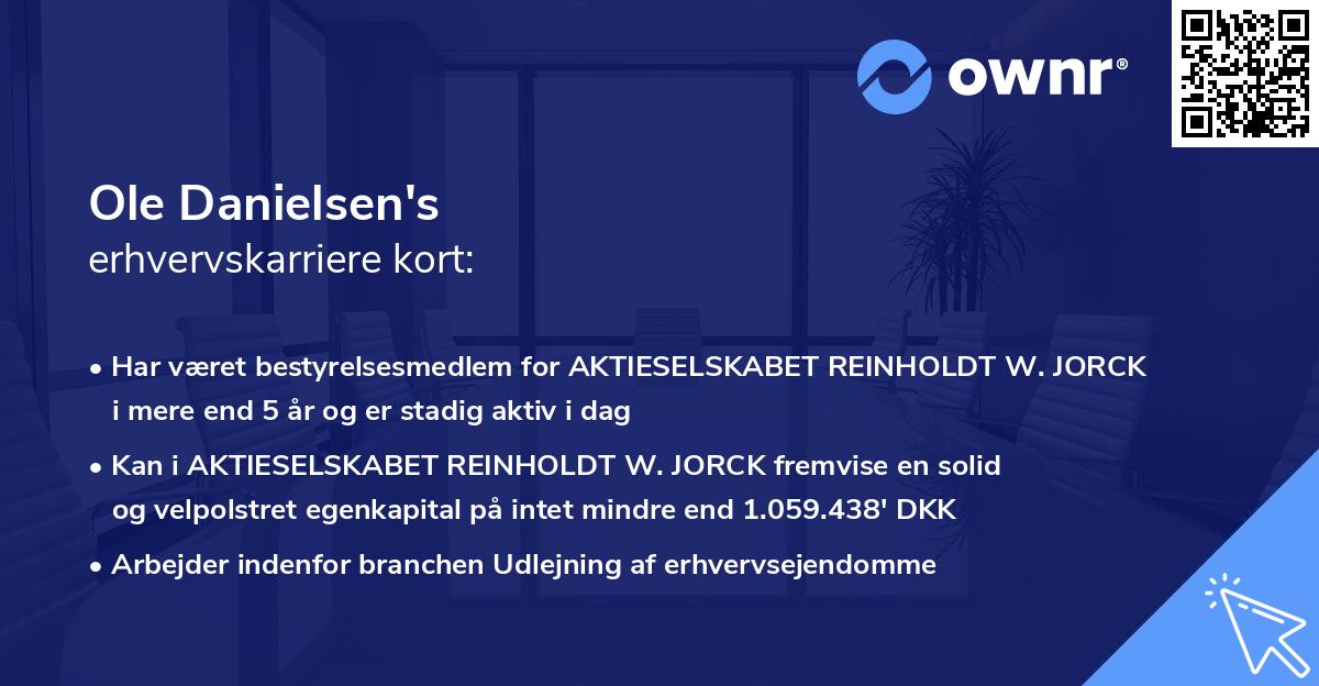 Ole Danielsen's erhvervskarriere kort