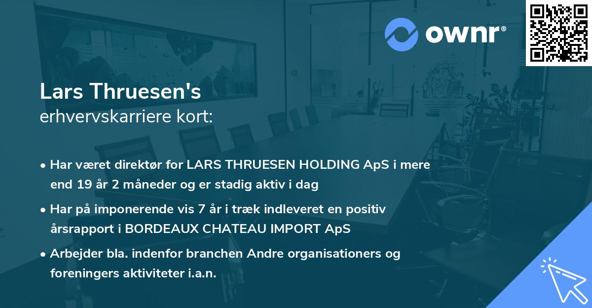 Lars Thruesen's erhvervskarriere kort