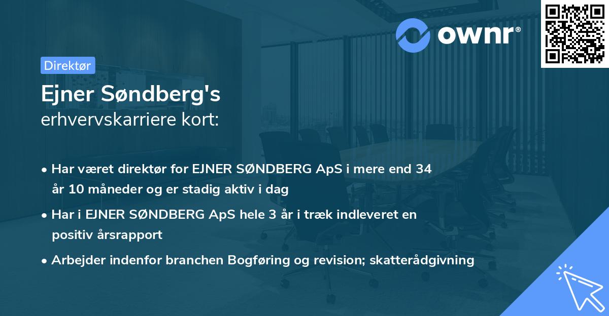 Ejner Søndberg's erhvervskarriere kort