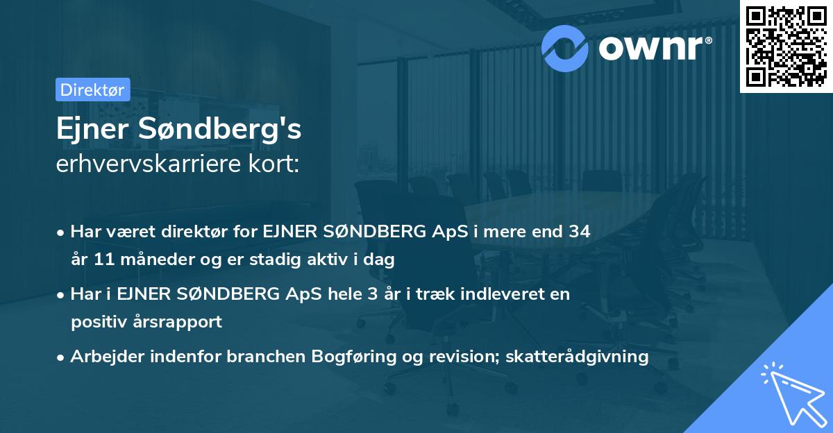 Ejner Søndberg's erhvervskarriere kort