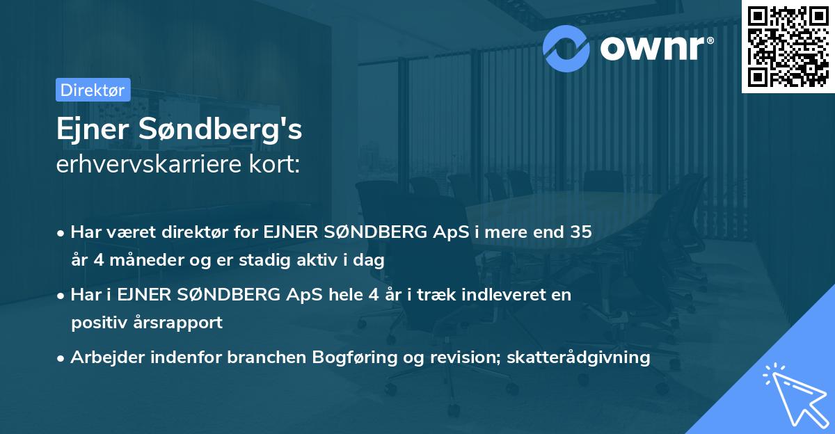 Ejner Søndberg's erhvervskarriere kort