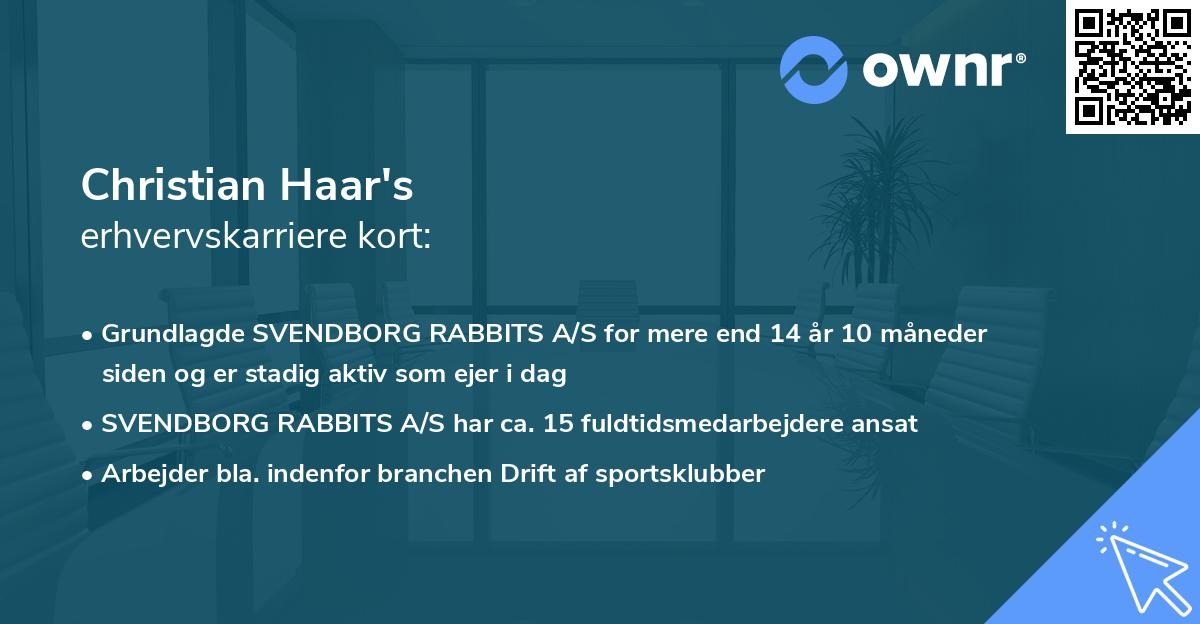 Christian Haar's erhvervskarriere kort