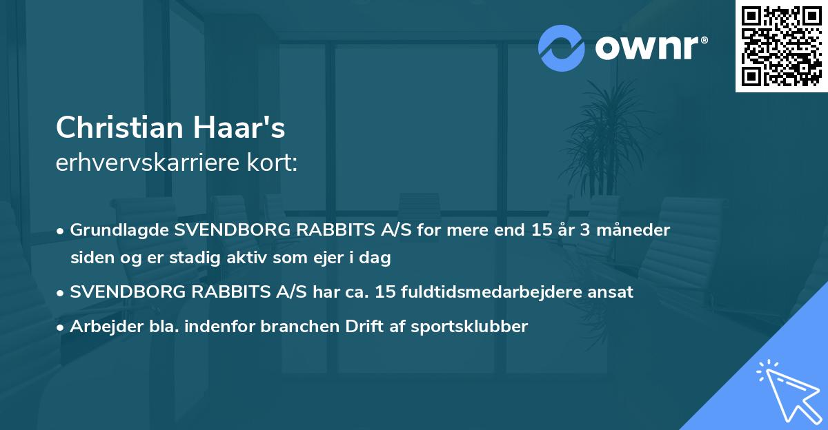 Christian Haar's erhvervskarriere kort