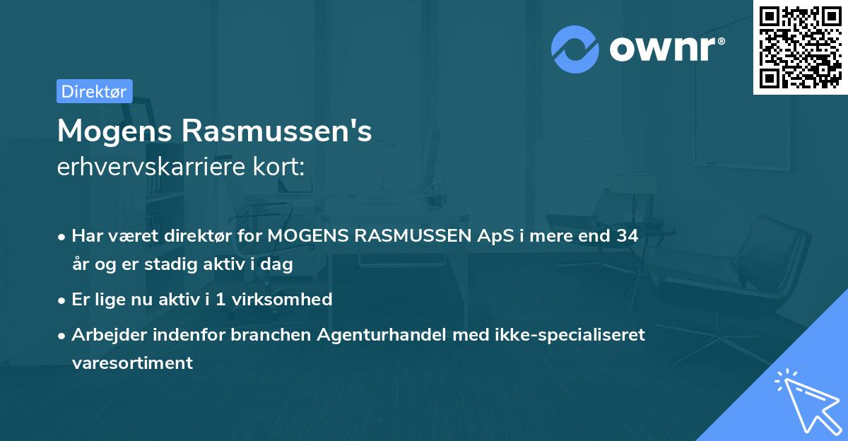 Mogens Rasmussen's erhvervskarriere kort