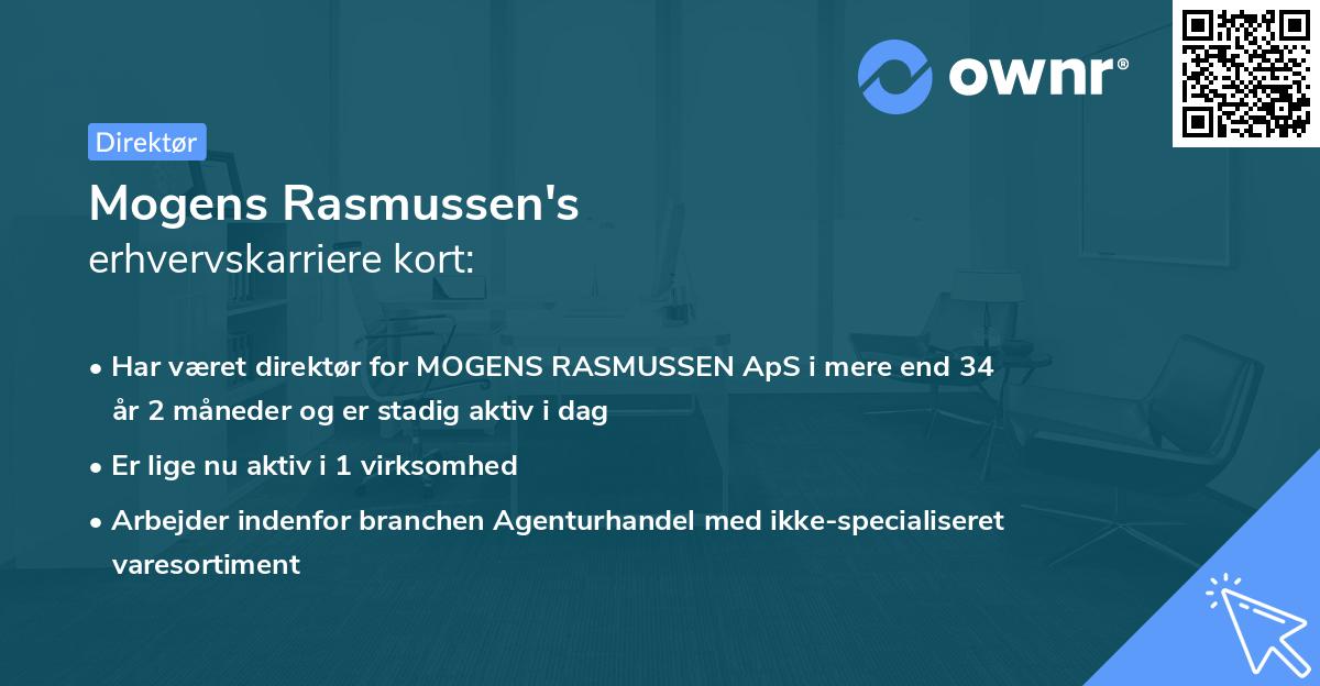 Mogens Rasmussen's erhvervskarriere kort