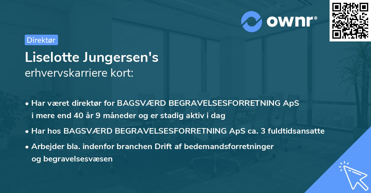 Liselotte Jungersen's erhvervskarriere kort