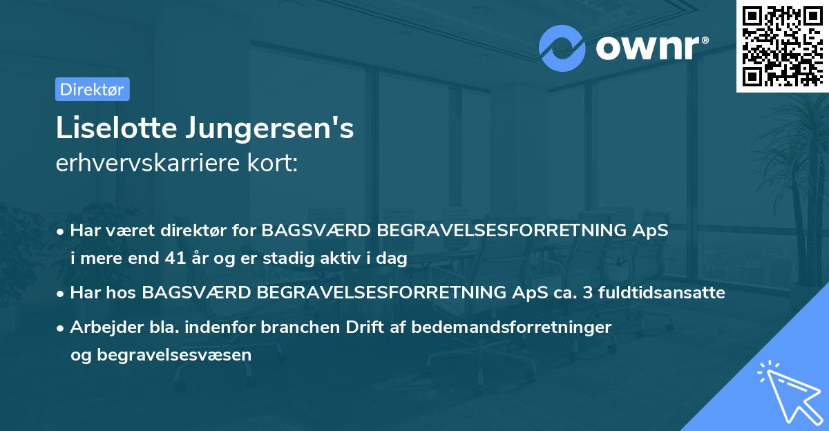 Liselotte Jungersen's erhvervskarriere kort