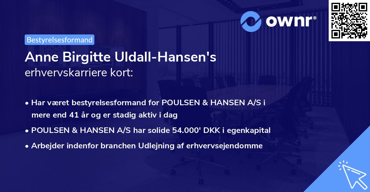 Anne Birgitte Uldall-Hansen's erhvervskarriere kort