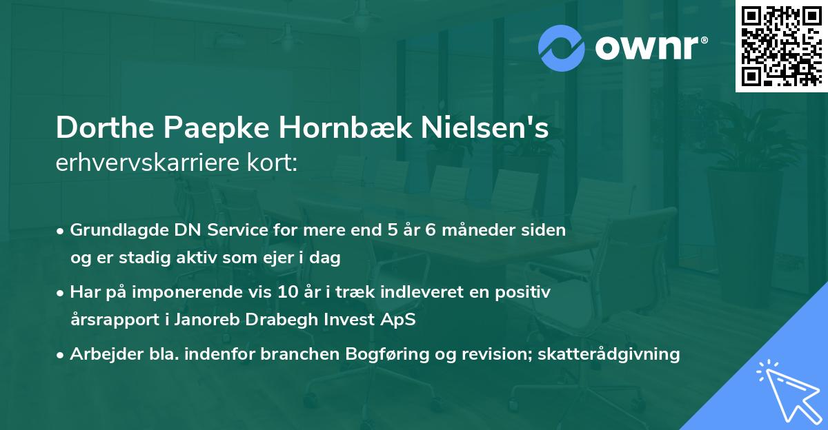 Dorthe Paepke Hornbæk Nielsen's erhvervskarriere kort