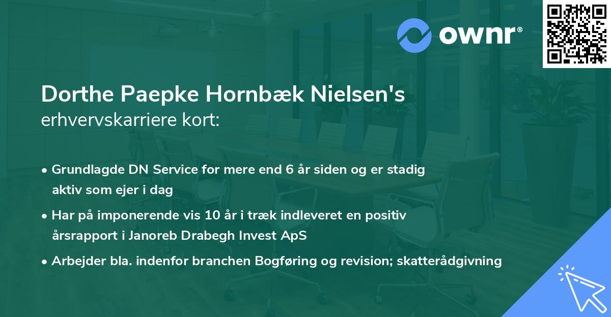 Dorthe Paepke Hornbæk Nielsen's erhvervskarriere kort
