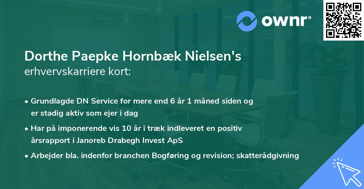 Dorthe Paepke Hornbæk Nielsen's erhvervskarriere kort