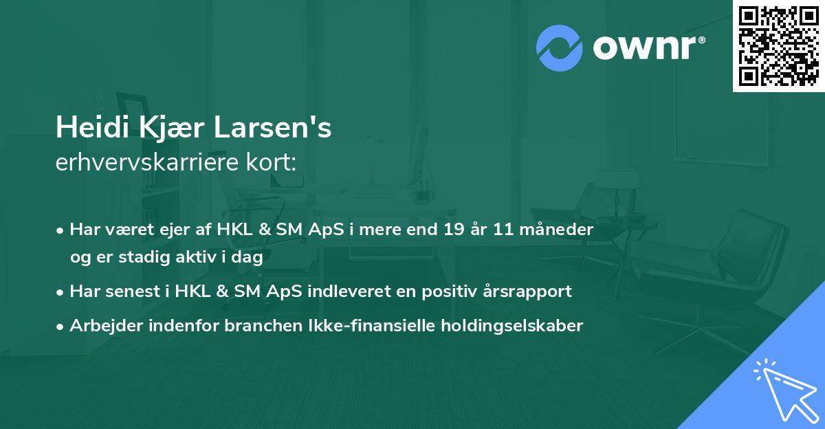 Heidi Kjær Larsen's erhvervskarriere kort