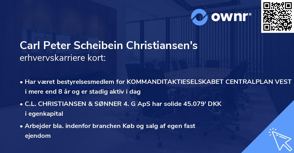 Carl Peter Scheibein Christiansen's erhvervskarriere kort