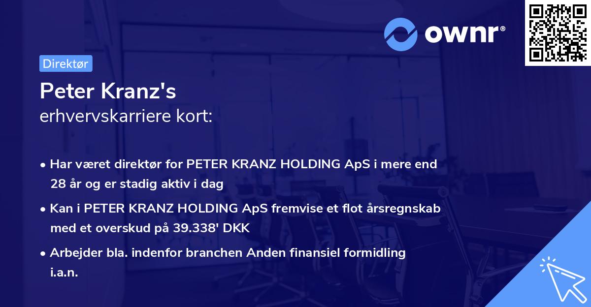 Peter Kranz's erhvervskarriere kort