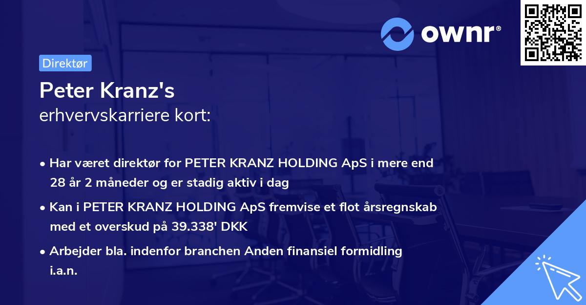 Peter Kranz's erhvervskarriere kort