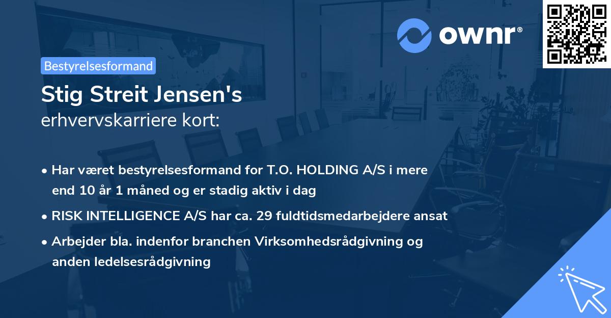 Stig Streit Jensen's erhvervskarriere kort