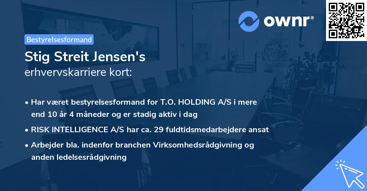 Stig Streit Jensen's erhvervskarriere kort