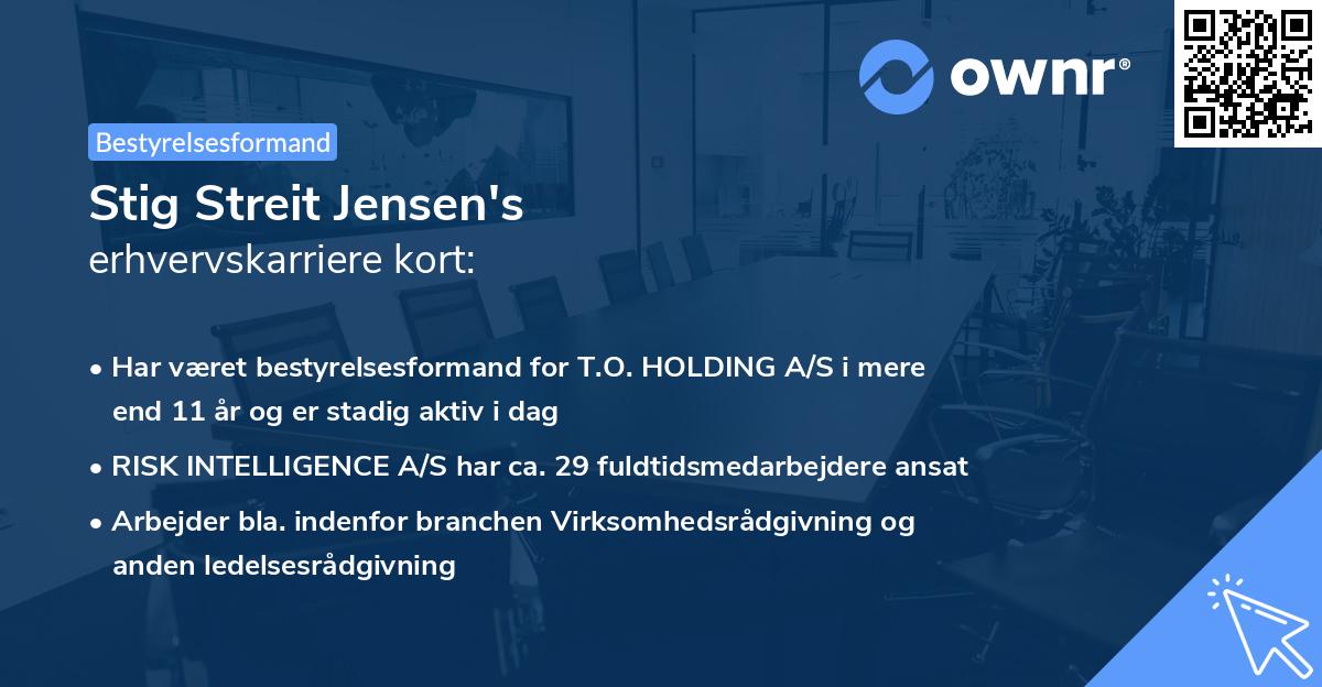 Stig Streit Jensen's erhvervskarriere kort