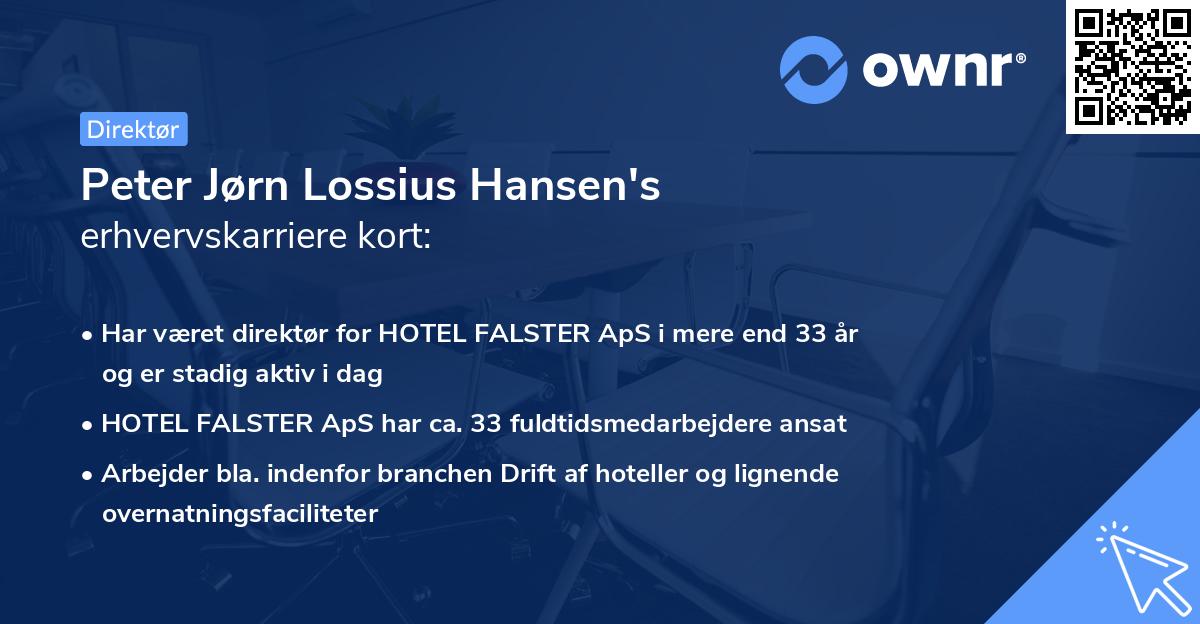 Peter Jørn Lossius Hansen's erhvervskarriere kort
