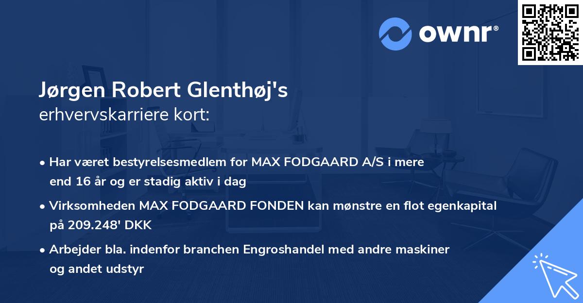 Jørgen Robert Glenthøj's erhvervskarriere kort