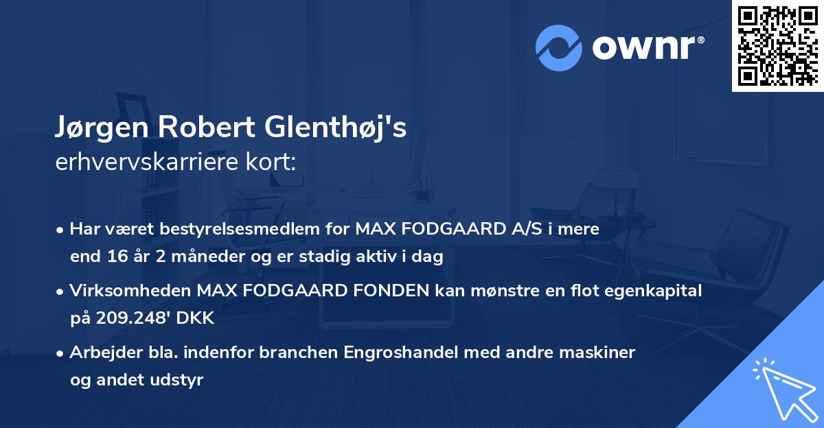 Jørgen Robert Glenthøj's erhvervskarriere kort