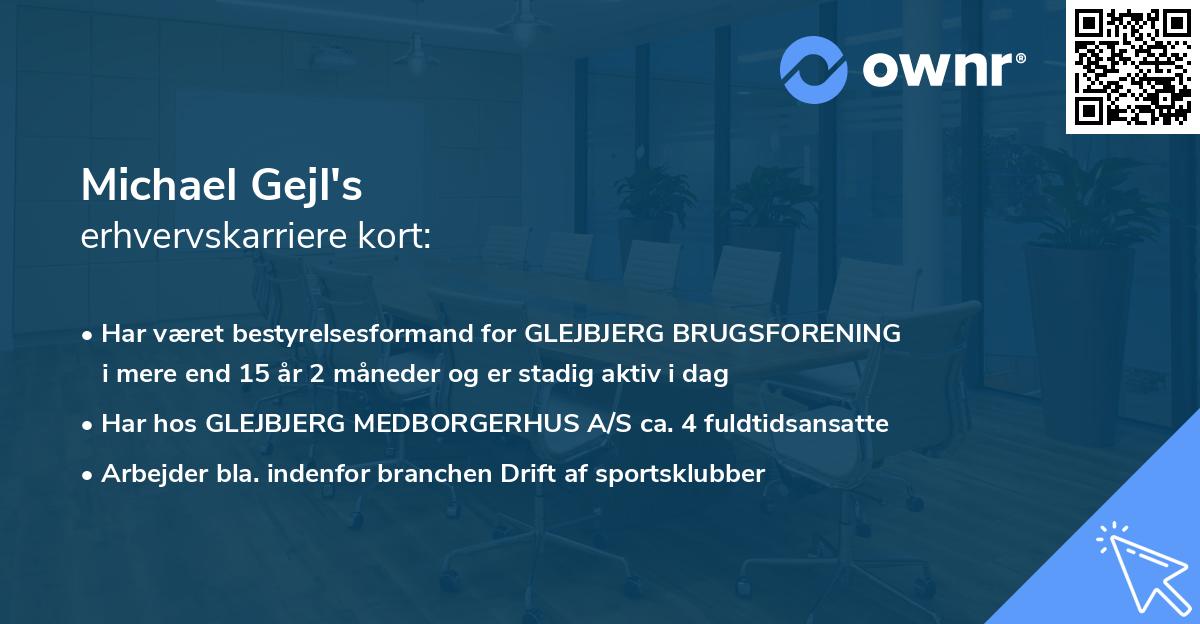 Michael Gejl's erhvervskarriere kort