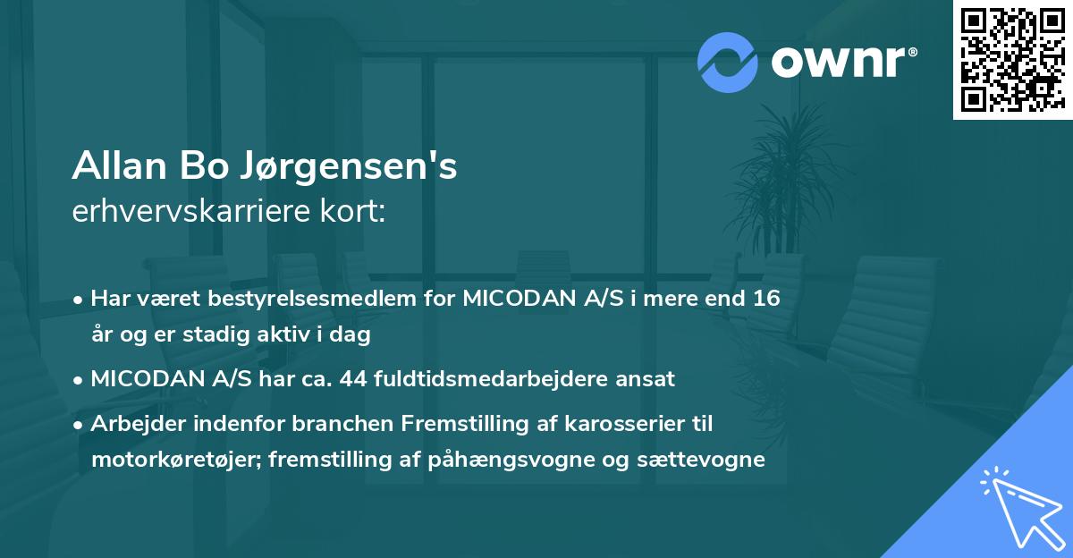 Allan Bo Jørgensen's erhvervskarriere kort
