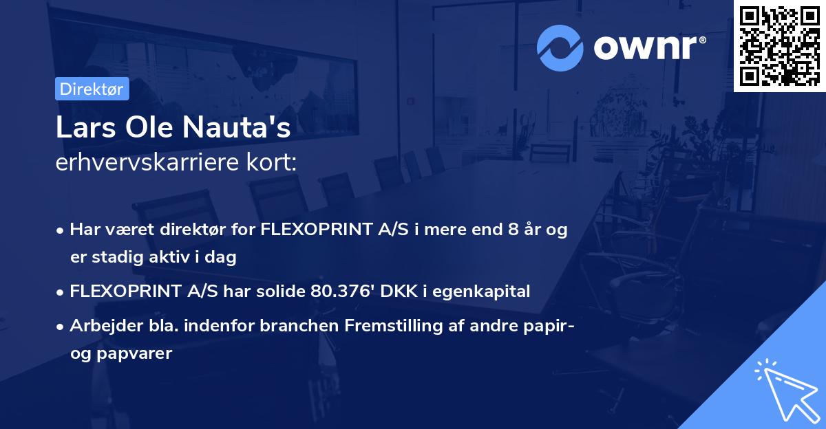 Lars Ole Nauta's erhvervskarriere kort