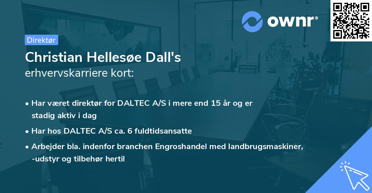 Christian Hellesøe Dall's erhvervskarriere kort