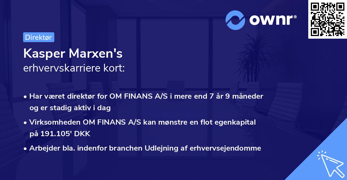 Kasper Marxen's erhvervskarriere kort