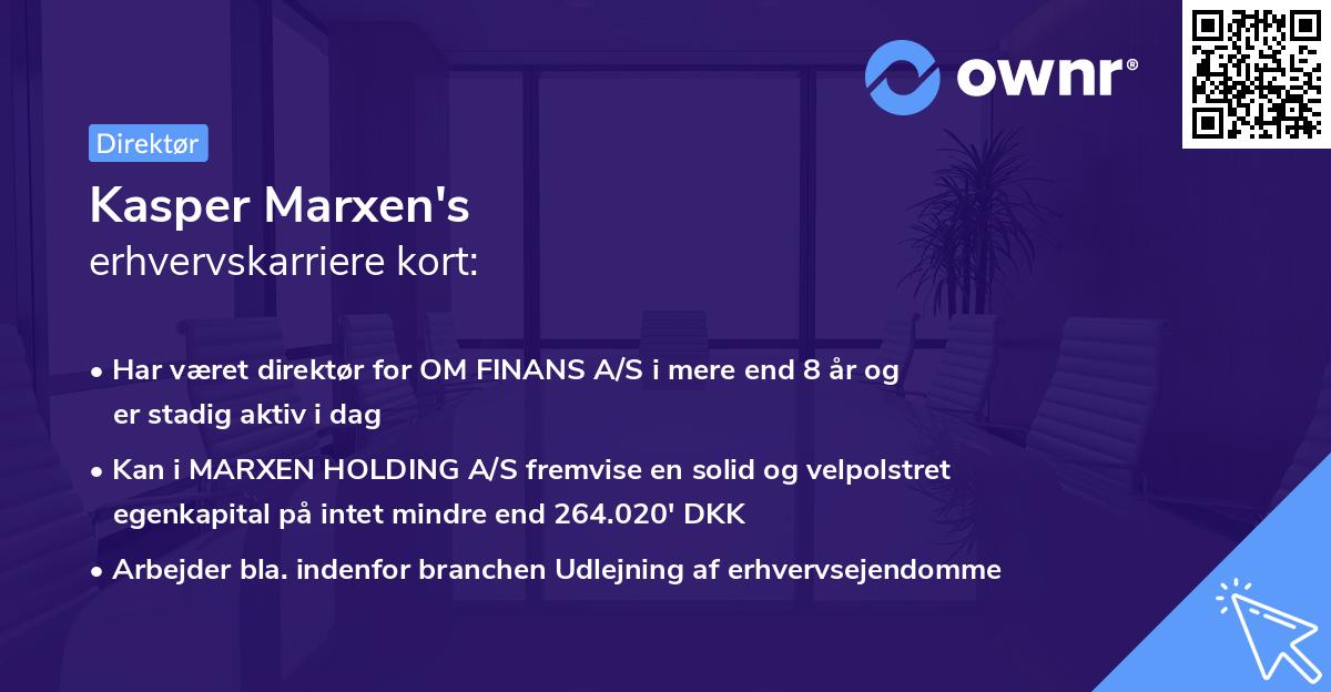 Kasper Marxen's erhvervskarriere kort