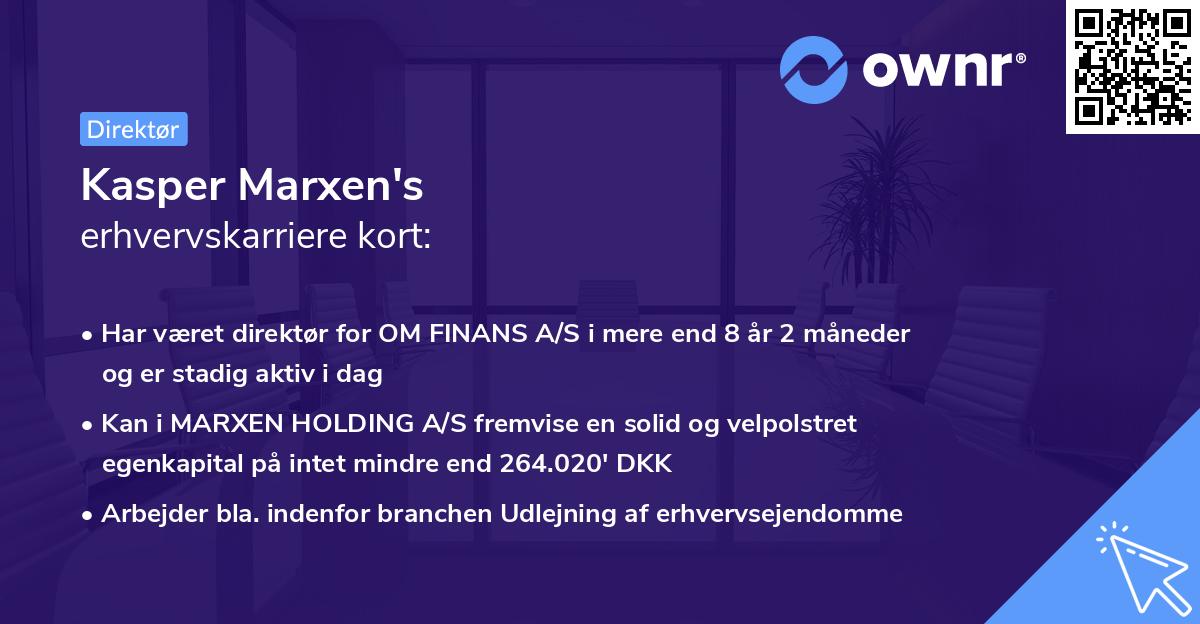 Kasper Marxen's erhvervskarriere kort