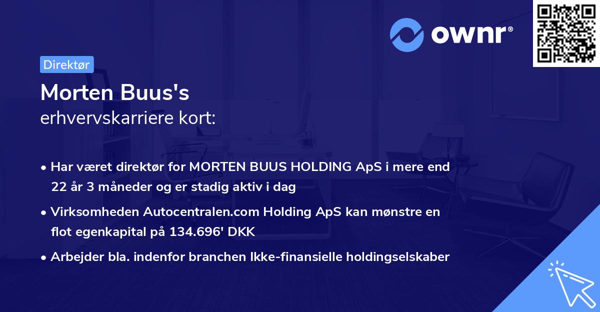 Morten Buus's erhvervskarriere kort